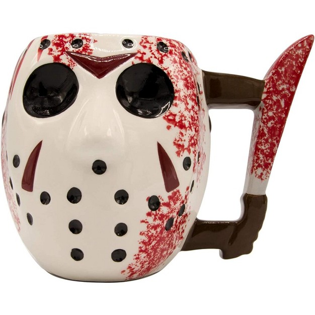 Silver Buffalo Friday The 13th Jason x27 s Mask 3d Sculpted Ceramic Mug Holds 20 Ounces