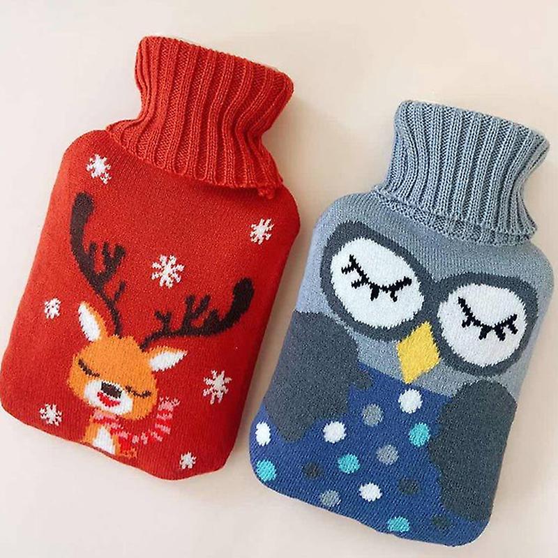 Miman Owl Hot Water Bottle With Cover 1l Pvc Hot Water Bag For Neck Shoulder Pain And Hand Feet Warmer Menstrual Cramps Hot Compress And Cold Therapy