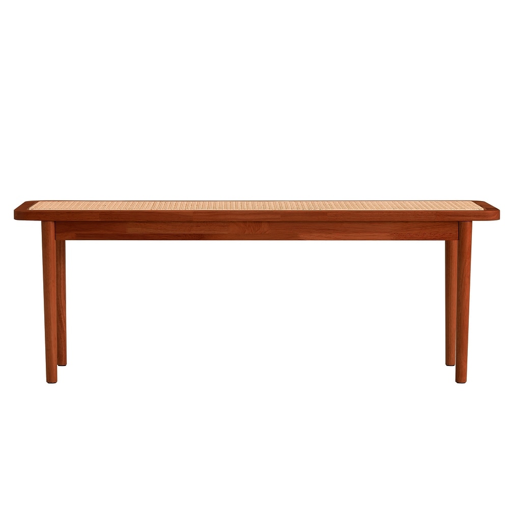 Walnut colored solid wood bench  restaurant dining chair