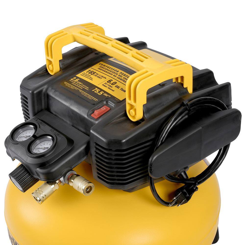 DW 6 Gal. 165 PSI Portable Electric Pancake Air Compressor and Pneumatic 28-Degree Framing Nailer DWFP55126F83WW