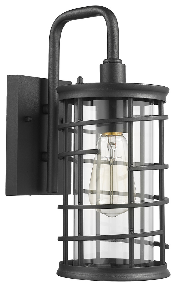 CHLOE Lighting LAUREL 1 Light Textured Black Outdoor Wall Sconce 13 quot  Industrial   Outdoor Wall Lights And Sconces   by CHLOE Lighting  Inc.  Houzz