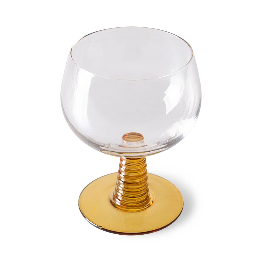 Wine glass - ochre - low stem