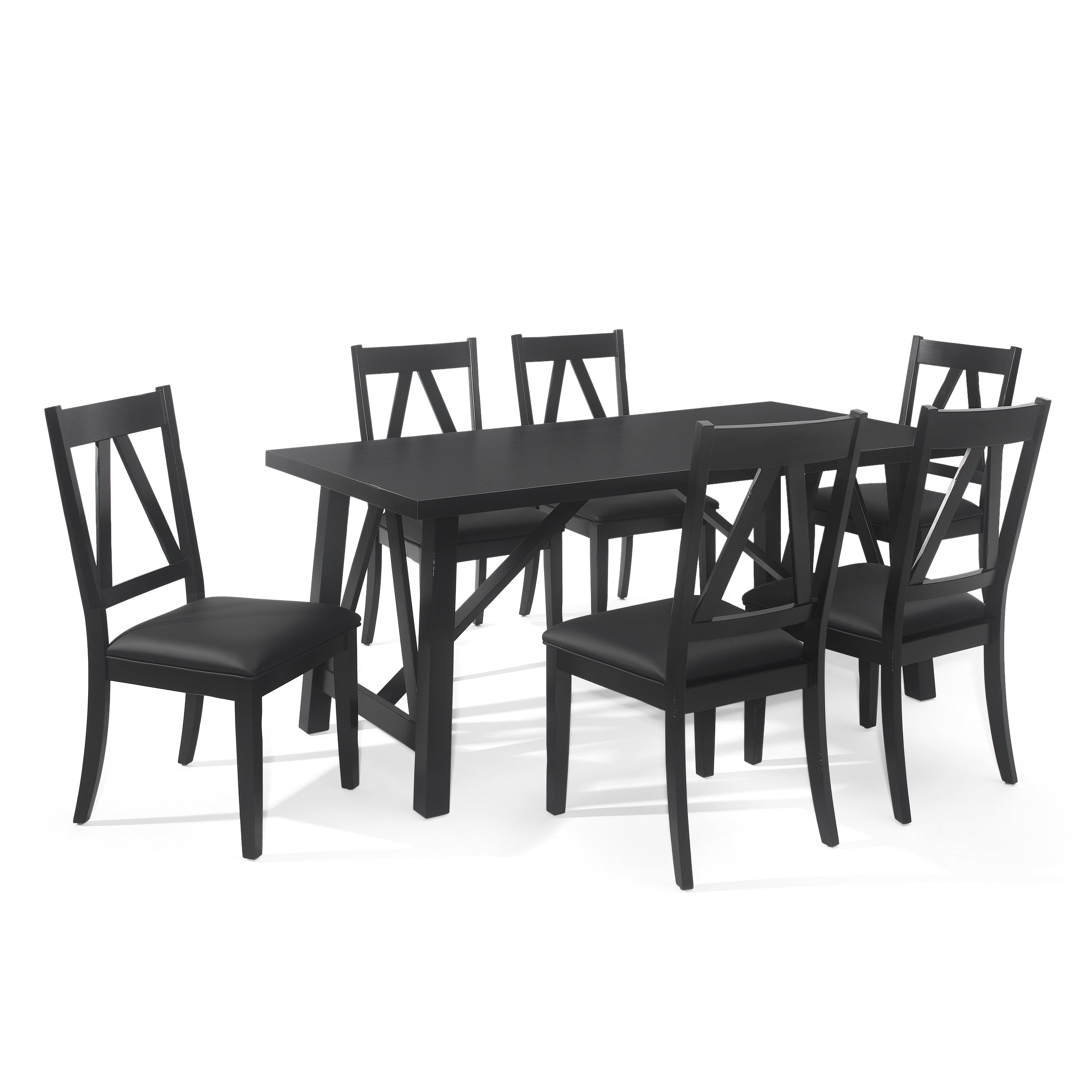 Grover Farmhouse Wood 7 Piece Dining Set