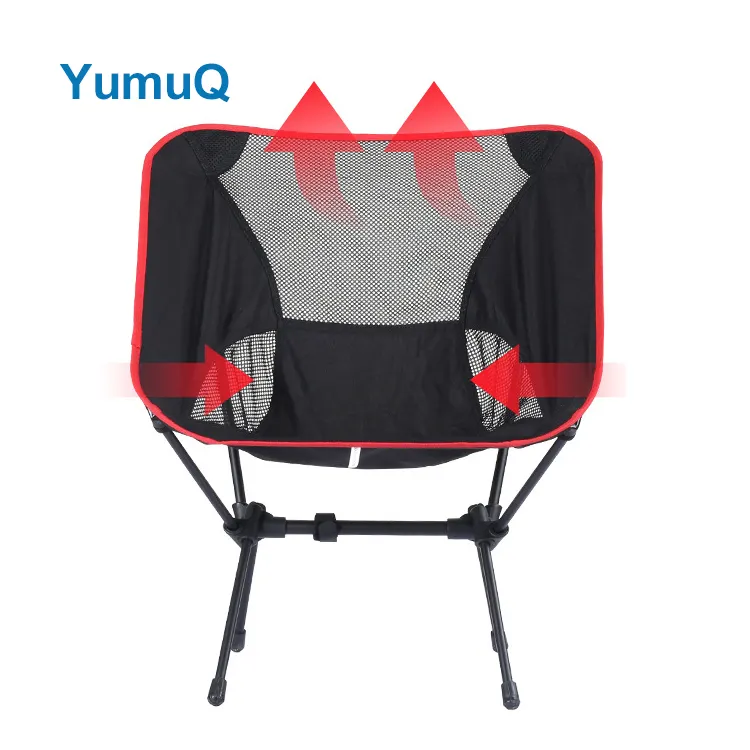 YumuQ Aluminium Frame Adjustable Folding Leg Adult Moon Camping Chair With Removable Cover For Outdoors Hiking