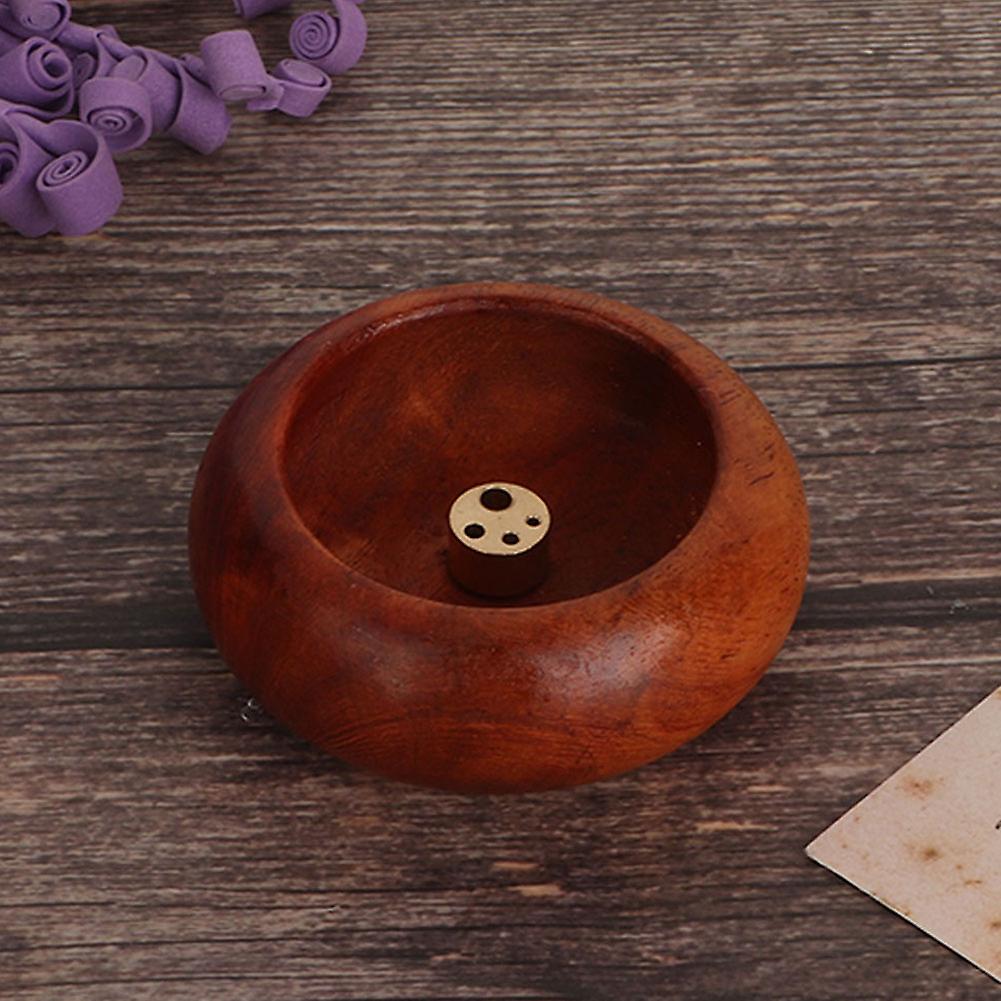 Vietnamese  Mini Round Incense Stick Buddhist Supplies Bowl Shape Incense Holder(rosewood)