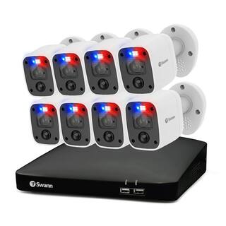 Swann 8-Channel 4K UHD 2TB DVR Security Camera System with 8 Wired 1-Way Audio Enforcer Bullet Cameras and Loud Siren SWDVK-856808MQB