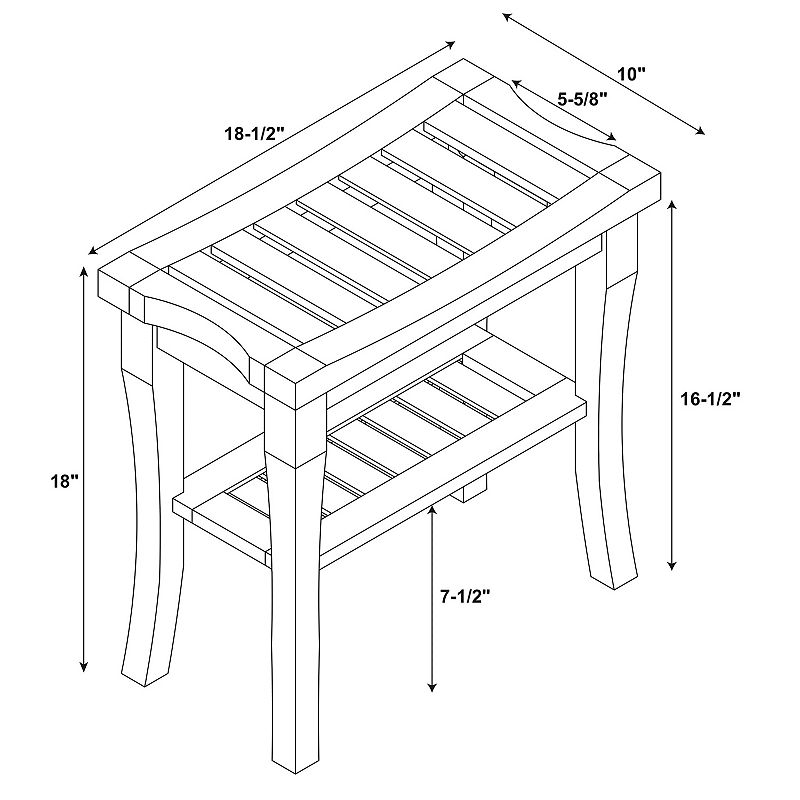 Linon Bracken Bamboo 18-in. Stool