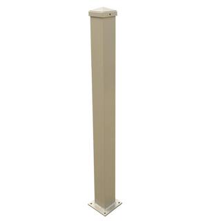 EZ Handrail 3 in. x 3 in. x 50 in. Clay Aluminum Post with Welded Base EZP50DT-W