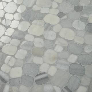 Daltile Stone Decor Shadow 12 in. x 12 in. x 10 mm Marble Pebble Mosaic Floor and Wall Tile (0.95 sq. ft. Each) ST54FLPEBCCMS1L