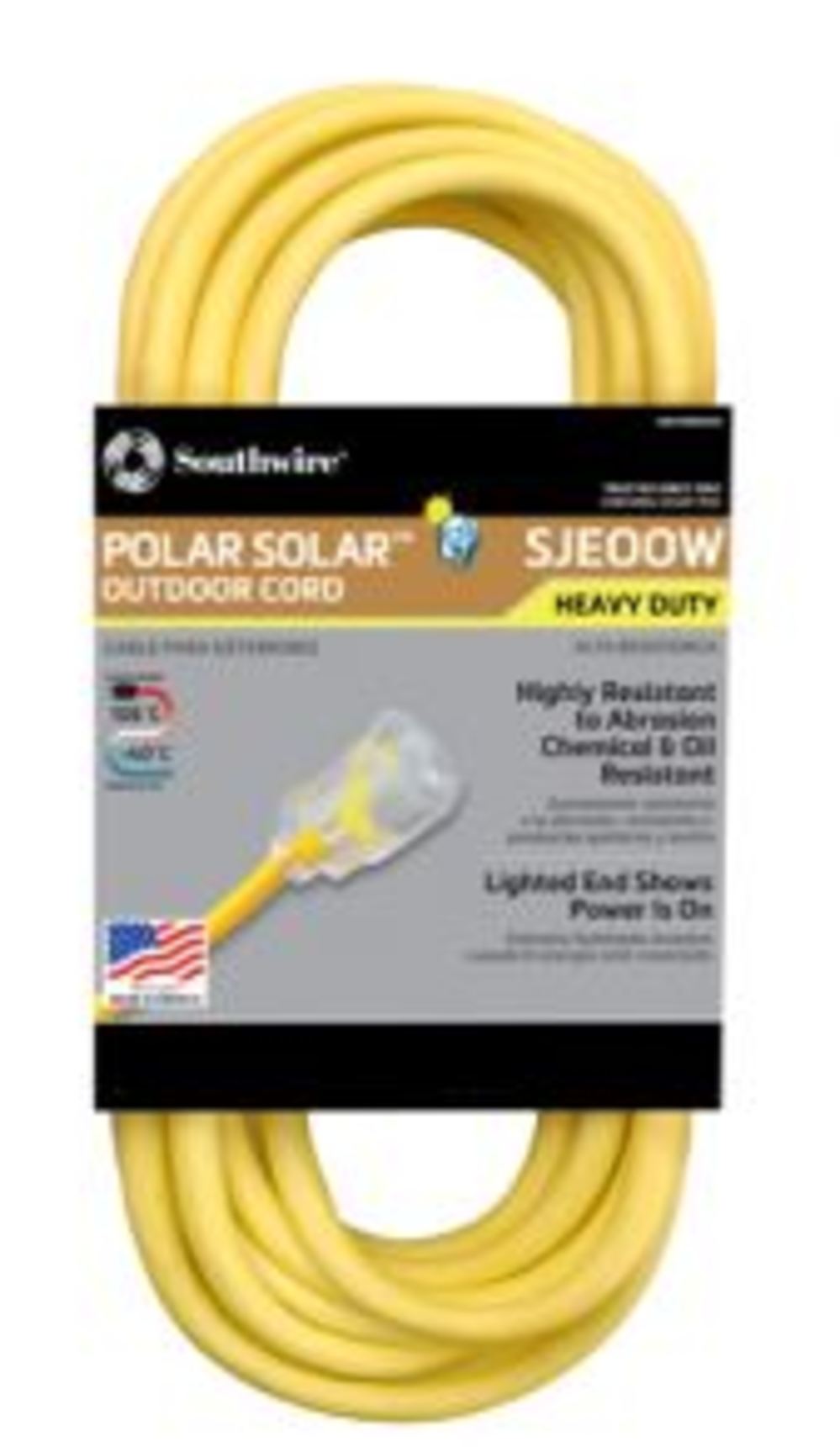 16/3 Insulated Outdoor Extension Cord with Lighted End， 50-Foot ;