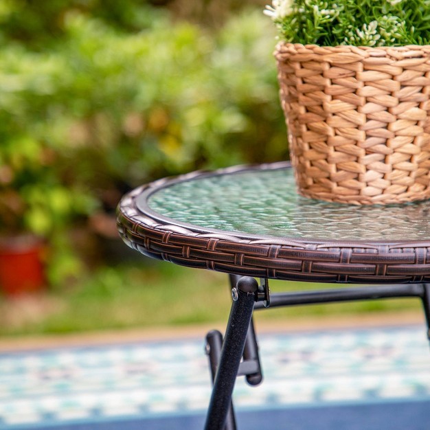 Outdoor Coffee Table With Rattan Tabletop Captiva Designs