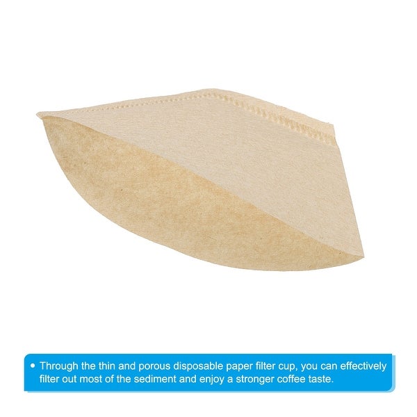 2-4 Cup Cone Coffee Paper Filters 6.3x1.97x3.94 Inch Disposable Pack of 100 - Natural Brown