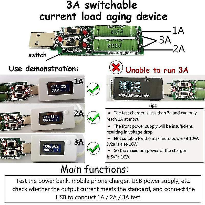 Usb C Tester，2 In 1 Type C Usb Tester Color Screen Ips Digital Multimeter，voltage，current，power，tem