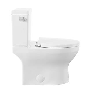 Swiss Madison Classe 2-piece 1.28 GPF Single Flush Elongated Toilet in. Glossy White Seat Included SM-2T130