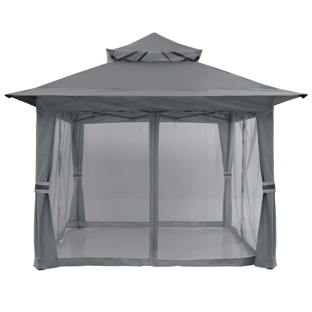 13' x 13' Patio Gazebo Outdoor Pop Up Gazebo with Mesh Walls