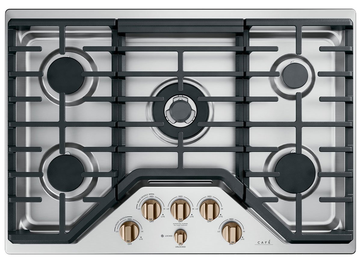 Cafe Brushed Bronze Gas Cooktop Knobs