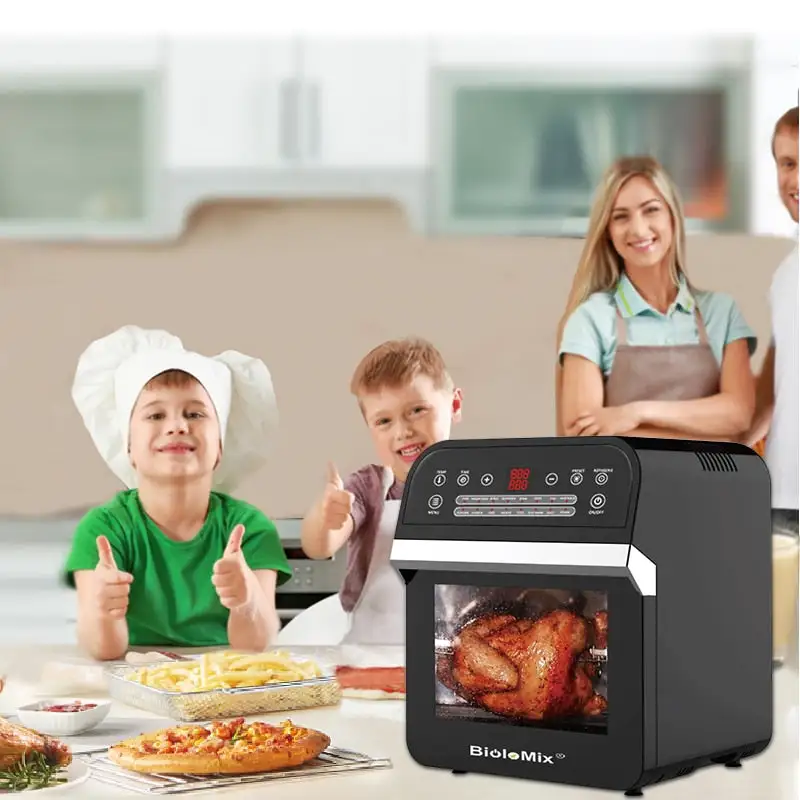 12L Air Fryer Oven, 1600W Air Fryer Oven Toaster, Rotisserie And Dehydrator with LED Digital Touchscreen 16-In-1 Countertop Oven