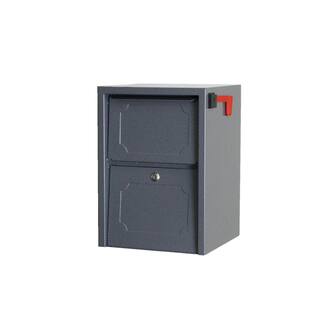 dVault Weekend Away Vault Gray PostColumn Mount Secure Mailbox DVJR0060-2