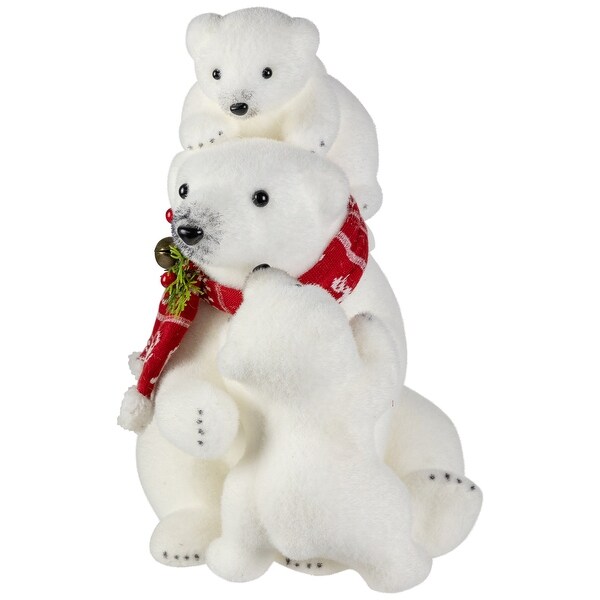 Mama Polar Bear and Cubs Christmas Figures