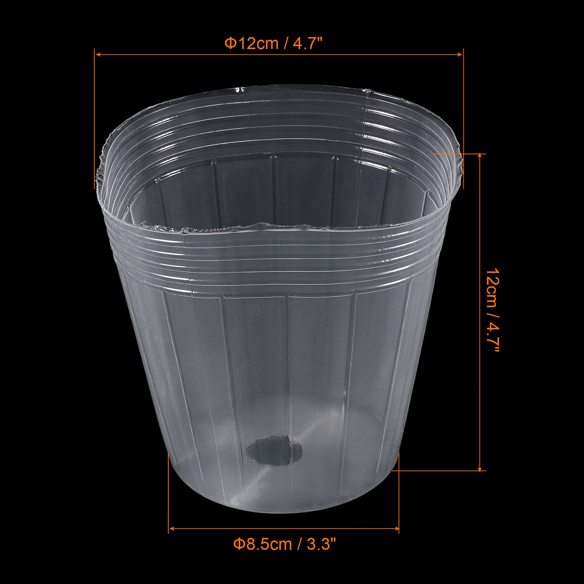 Uxcell 4.7'' Plastic Plant Nursery Pots, Flower Starting Container, Clear 40 Pack