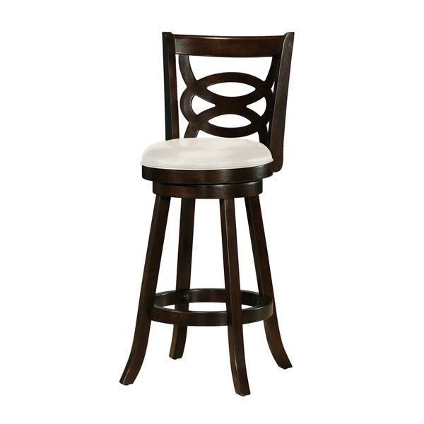 Copper Grove Vis Wood Barstools with White Leatherette Seats (Set of 2)