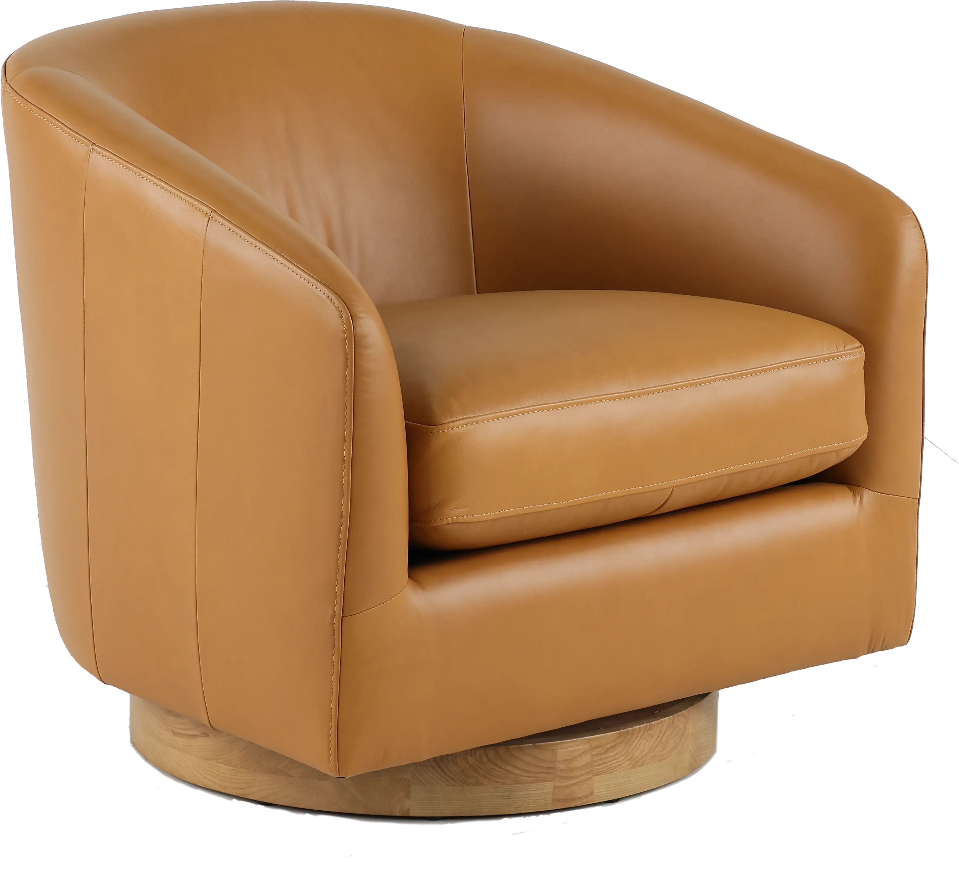 Kinsley Tan Leather Swivel Chair