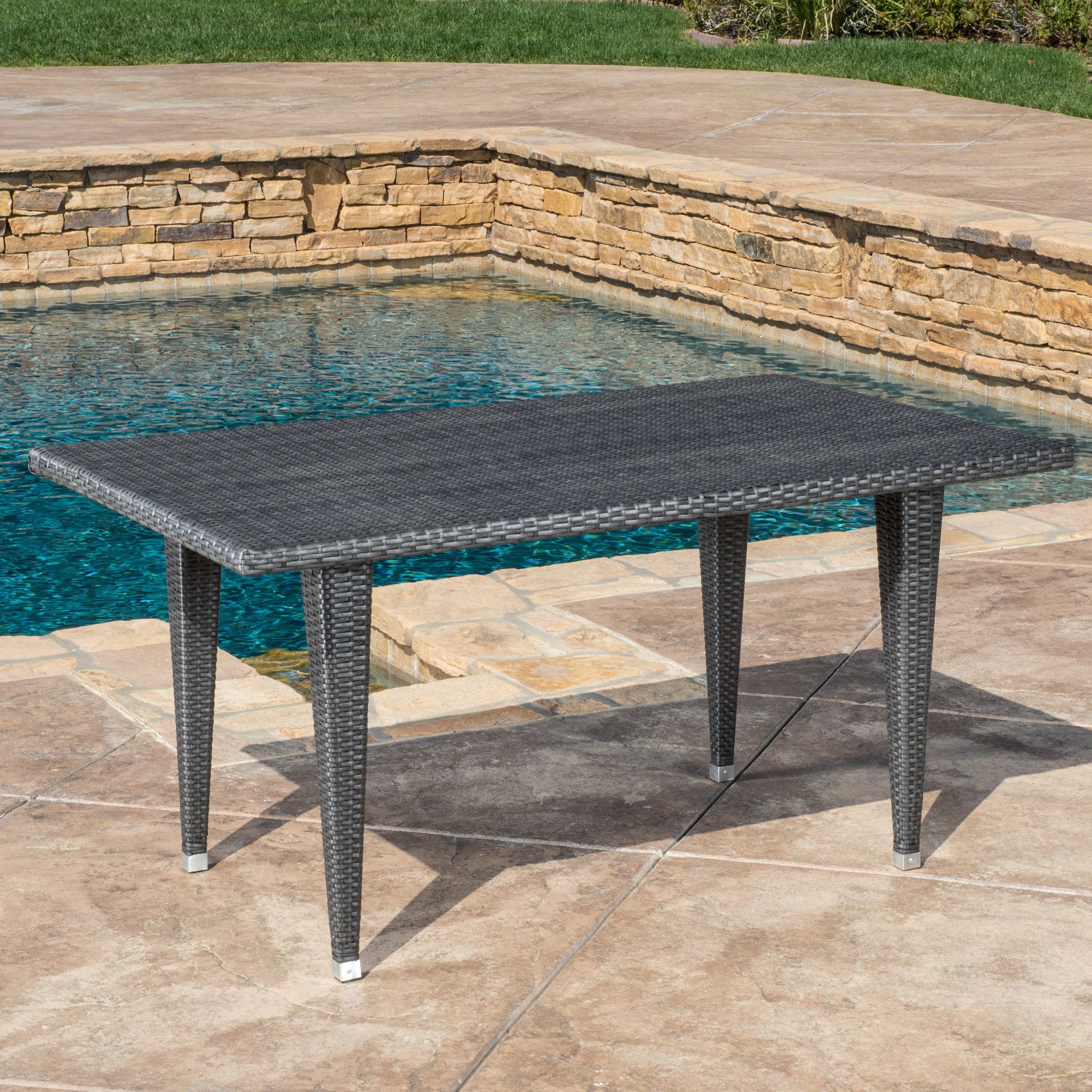 Aina Grey Wicker Outdoor Patio Table