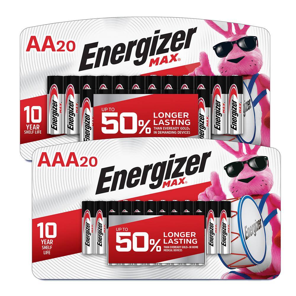 Energizer MAX Battery Bundle with AA (20-Pack) and AAA (20-Pack) Batteries HD-ENRBATT11