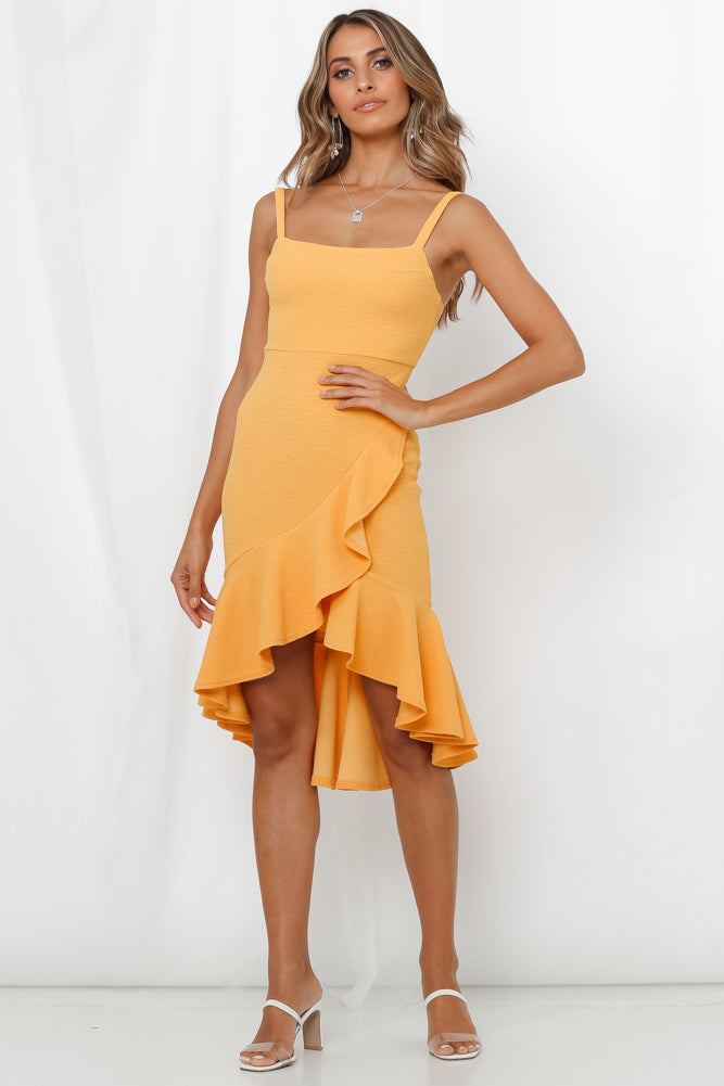 Hard To Be Cool Midi Dress Yellow