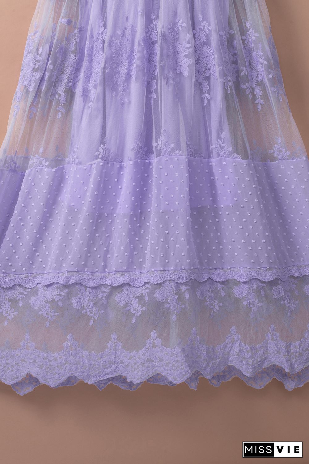 Purple Luminous Dawn Lace Gown