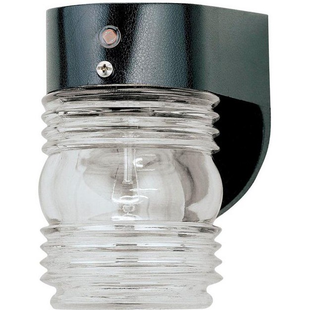 Westinghouse Gloss Black Switch Incandescent Jelly Jar Light W photocell