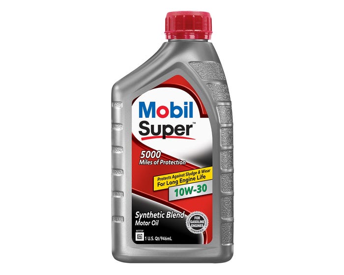 Mobil Super Synthetic Blend Motor Oil 10W-30， 1 Quart - 124403