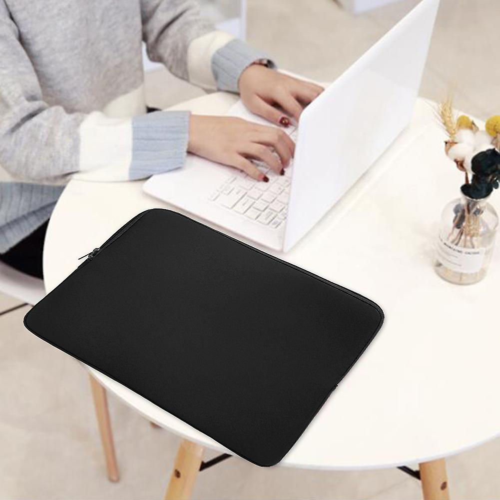 Laptop Sleeve Solid Color Double Zipper Hand Carry Bag Notebook Protective Caseblack 14 Inch