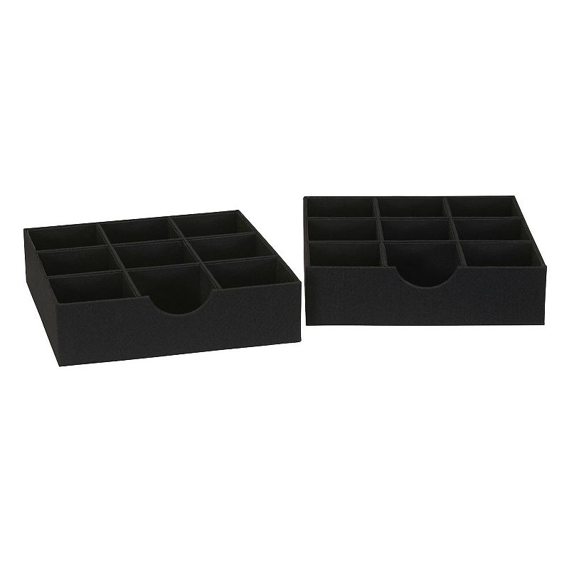 Household Essentials 9-Section Organizer Trays Hard-Sided 2-pack Set