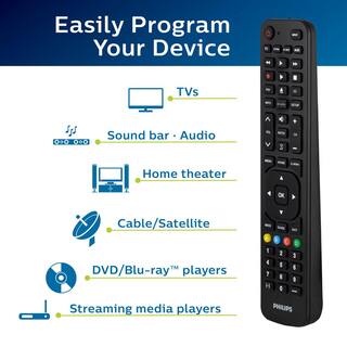 Philips 4-Device LG Replacement Universal TV Remote Control in Black SRP4519L27