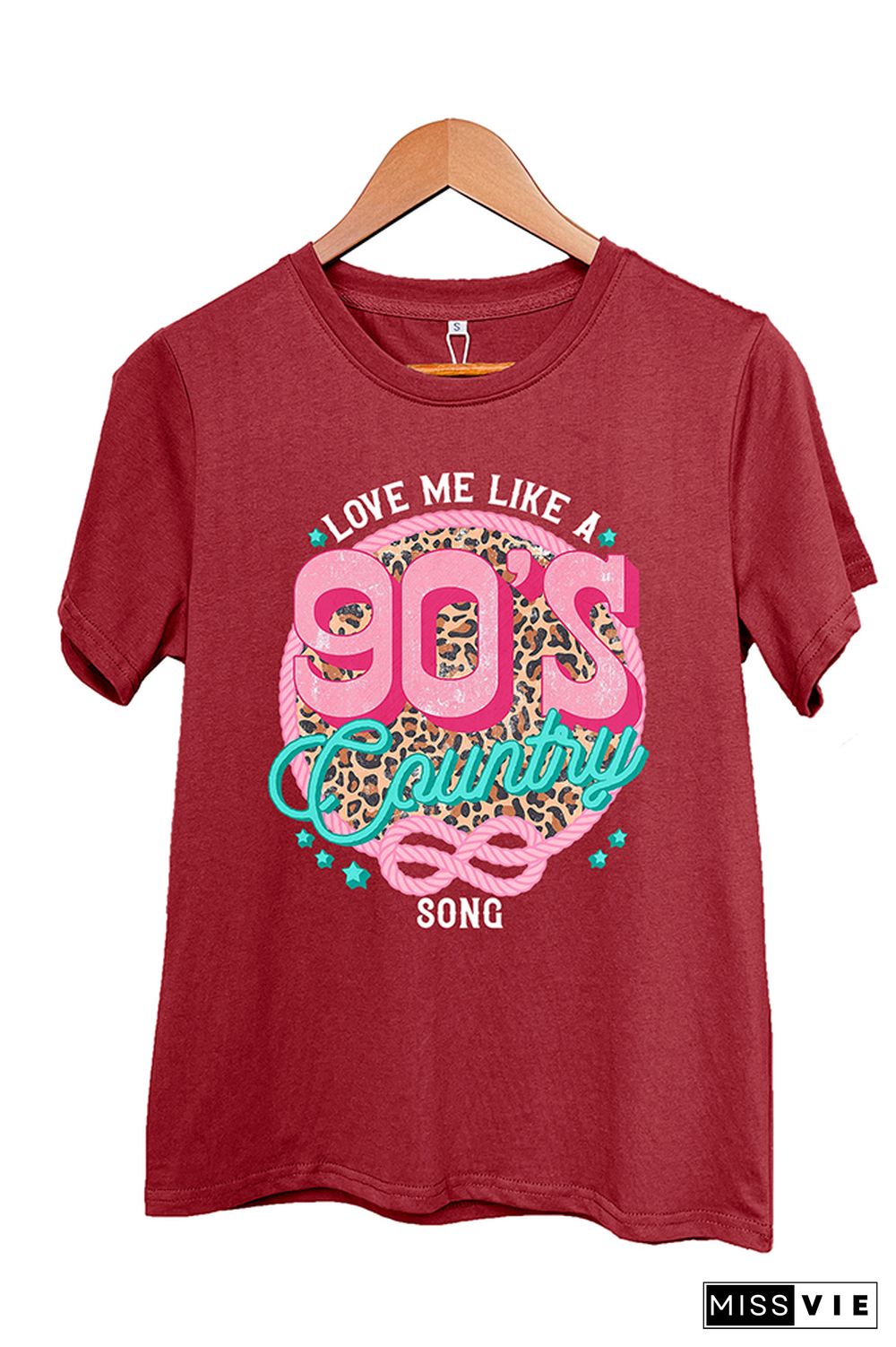 Love Me Like A 90's Country Song Short Sleeve Graphic Tee Wholesale