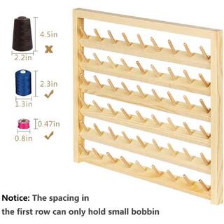 Oumilen 54-Spool Wall Mounted Wooden Sewing Thread Rack HT-BD005