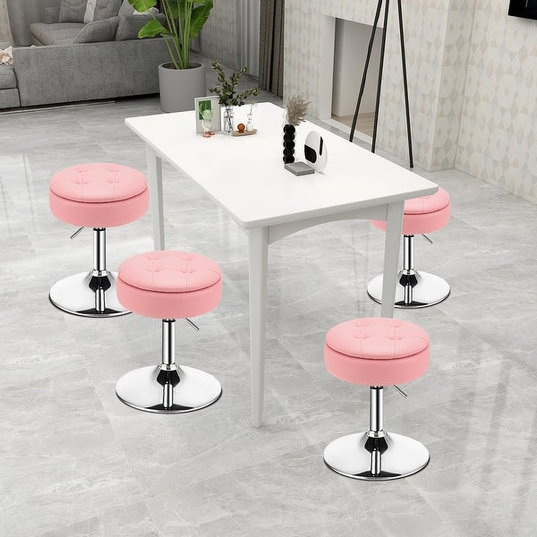 Costway Set of 4 Adjustable?Vanity Stool 360° Swivel Storage Makeup - See Details