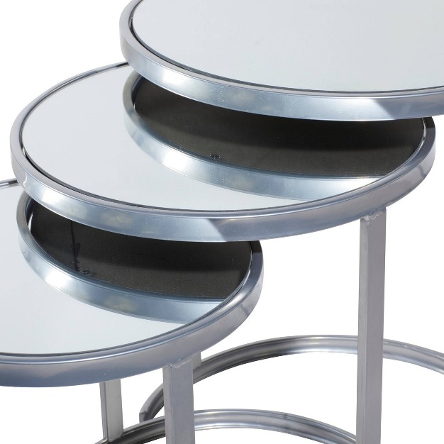 Set Of 3 Contemporary Metal Accent Table Olivia amp May