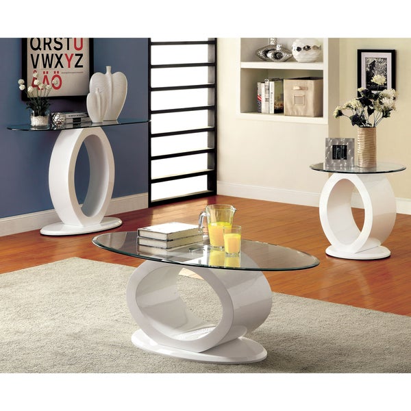 Furniture of America Opelle Modern Art O-shaped Round Side Table