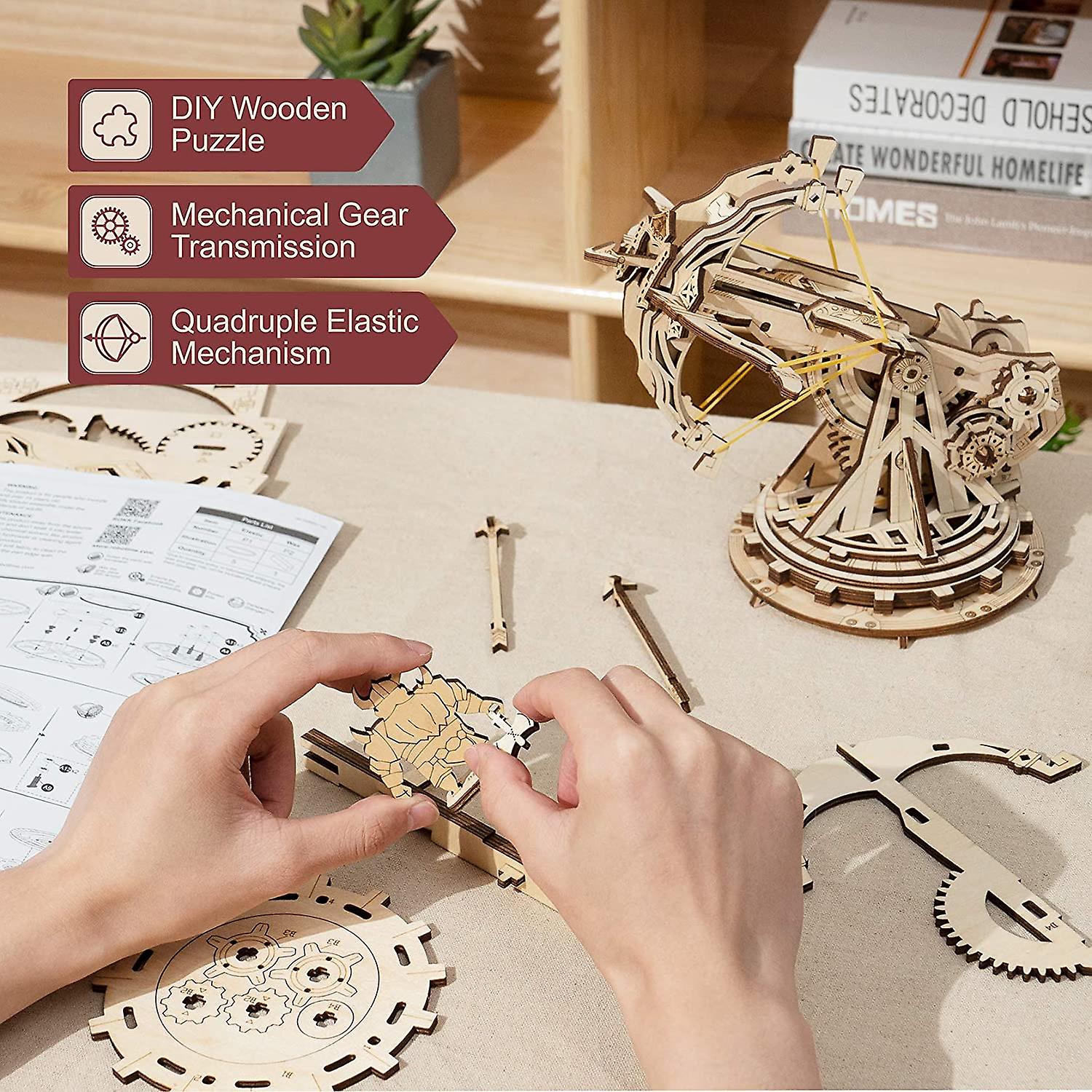 Rowood 3d Puzzles For Adults Teens， Diy Catapult Mechanical Wooden Model Kits To Build， Birthday Choice