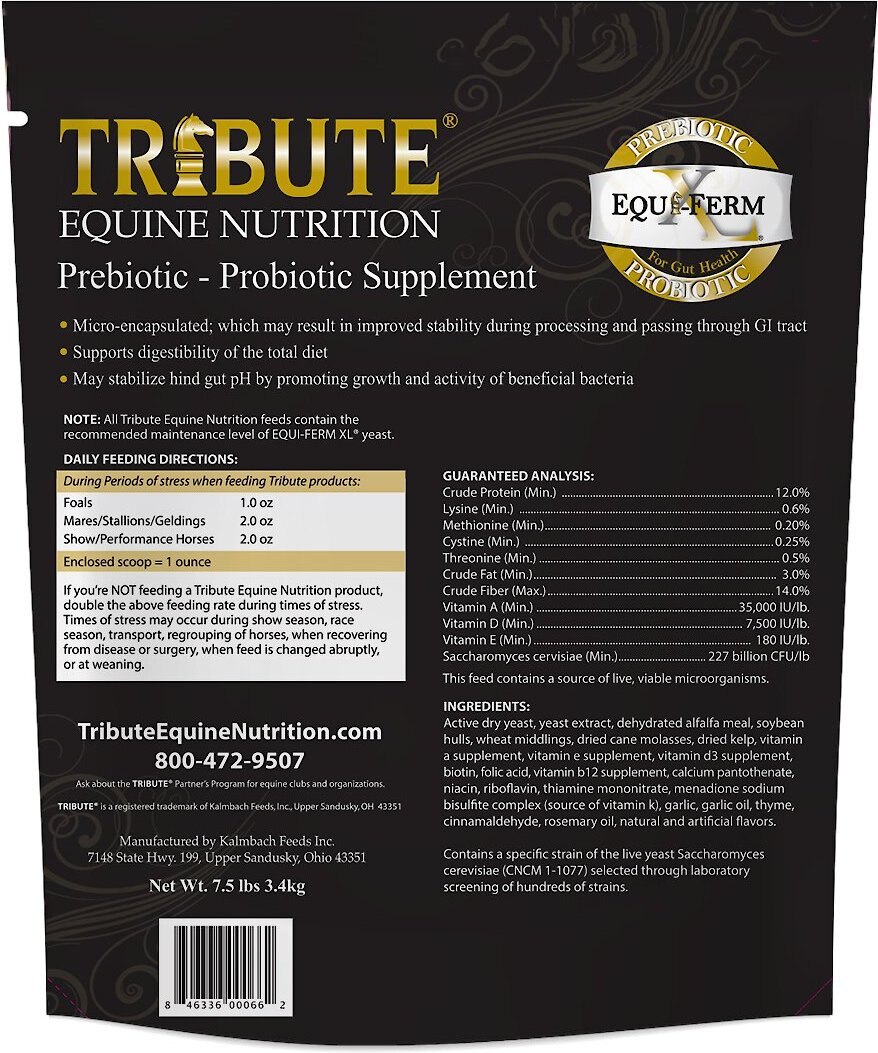 Tribute Equine Nutrition Equi-Ferm XL Prebiotic and Probiotic Pellets Horse Supplement