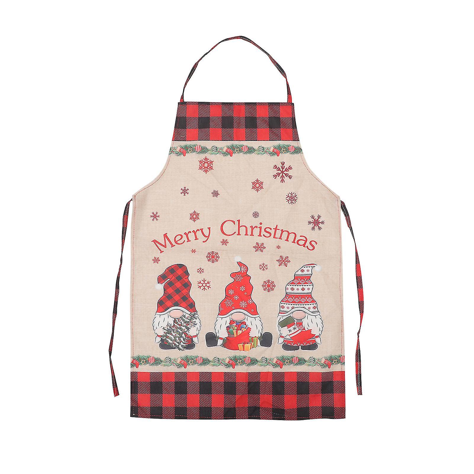 Kitchen Apron Rudolph Man Patterns Wear-resistant Fine Sewing Reusable Decorate Washable