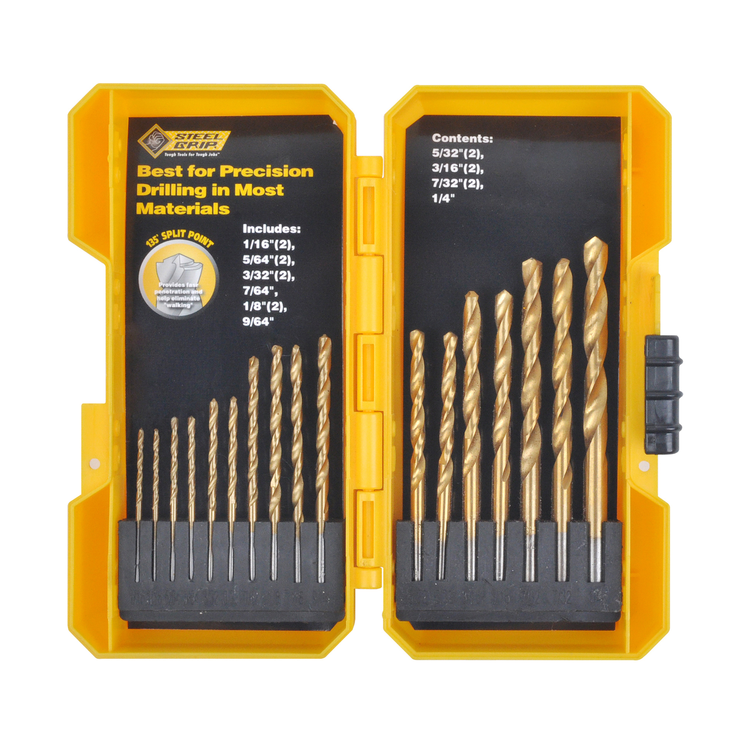 Steel Grip Titanium Drill Bit Set 17 pc