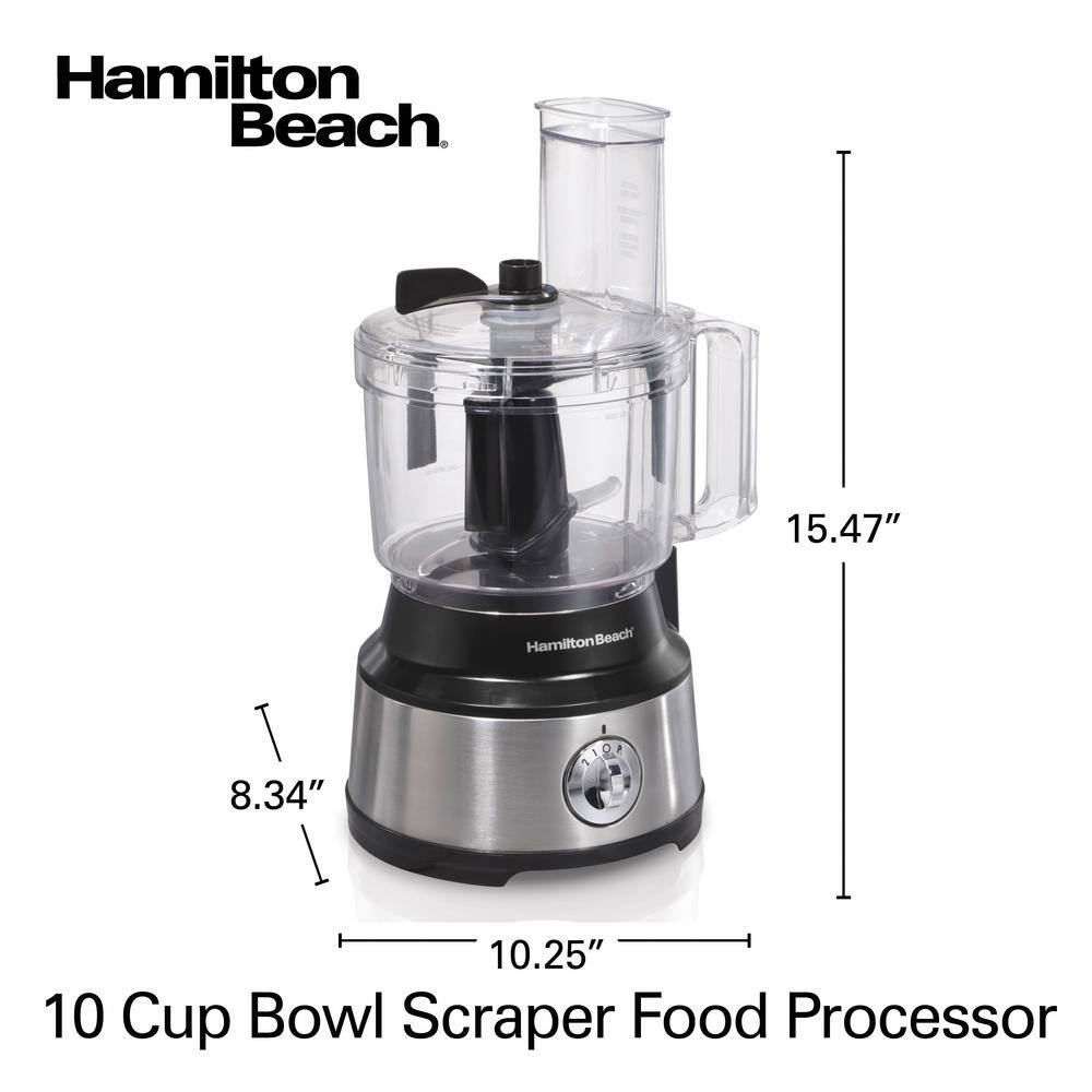 Hamilton Beach 450-Watt 10-Cup Food Processor with Bowl Scraper Attachment 70730