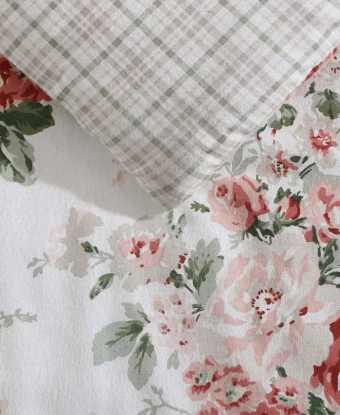 Laura Ashley Ashfield Flannel 2-Piece Comforter Set， Twin