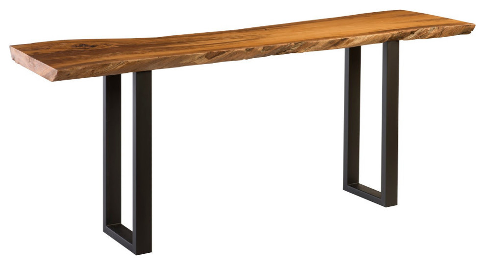 Wood Console Table  Metal U Legs   Rustic   Console Tables   by HedgeApple  Houzz