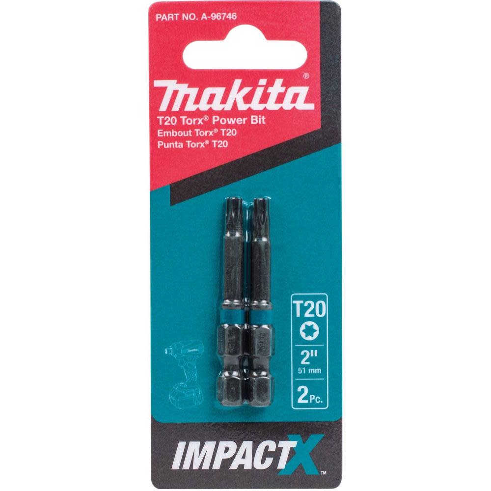 Impact X T20 Torx® 2″ Power Bit， 2/pk ;