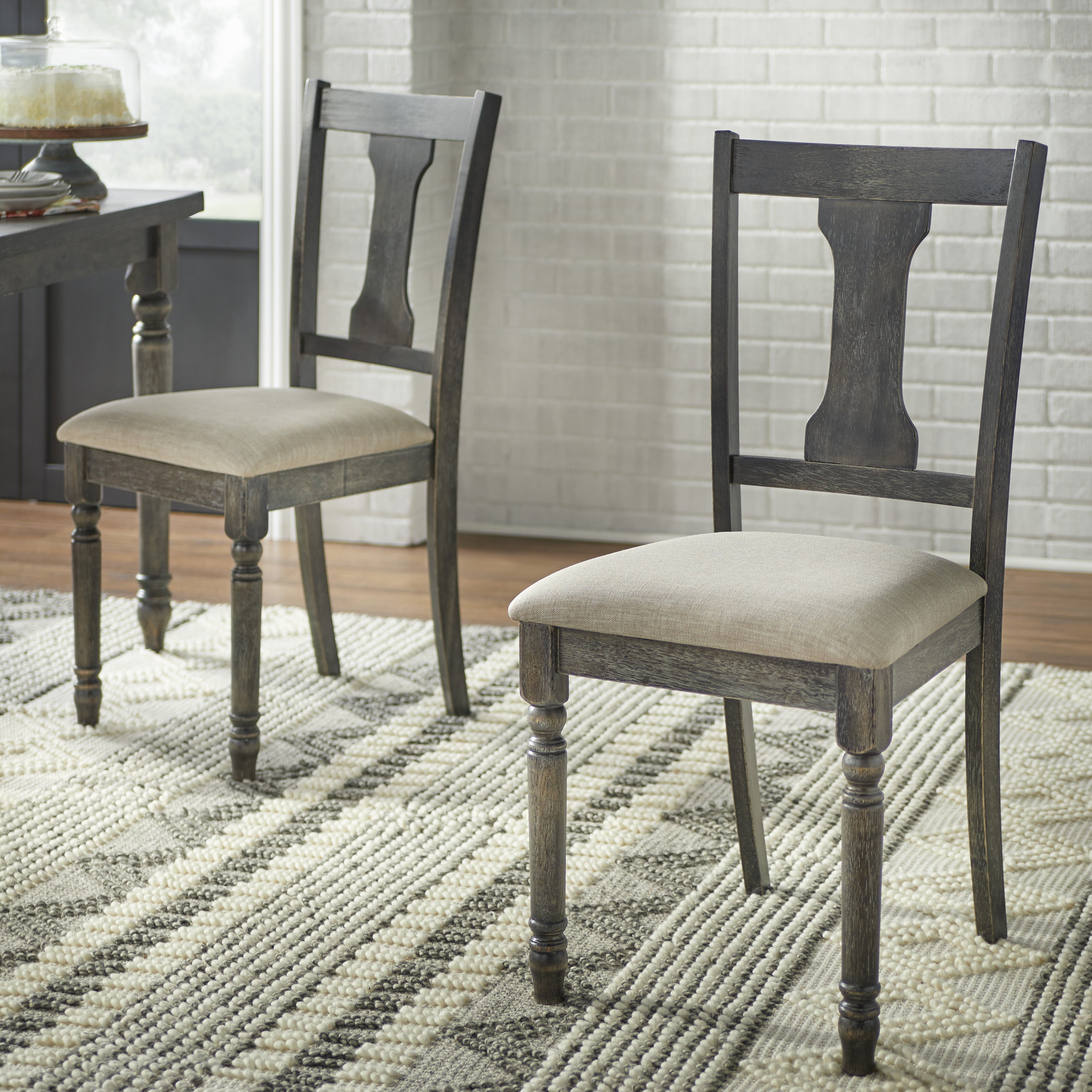 Burntwood Dining Chair， Set of 2， Weathered Grey