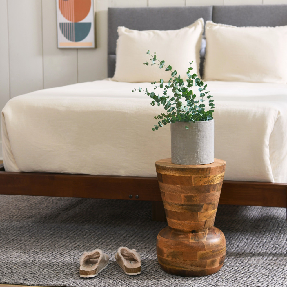 Cuvee Wood Stool or End Table  Natural   Rustic   Side Tables And End Tables   by Creative Co op  Houzz